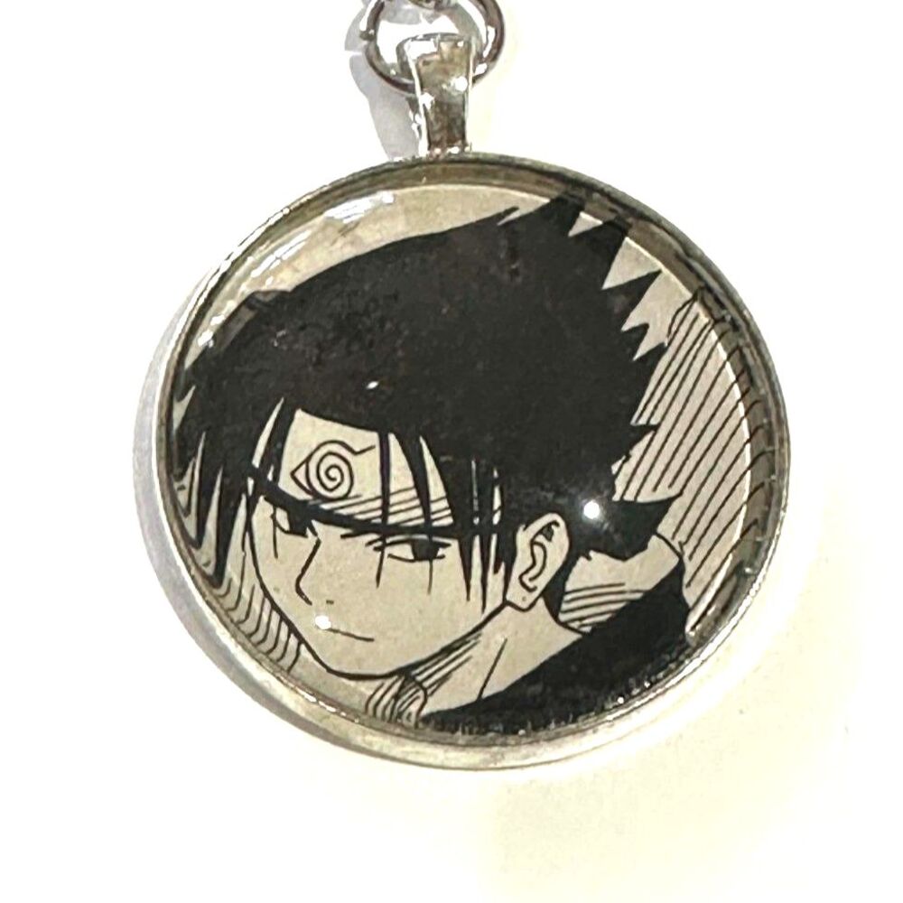 Sasuke Uchiha Naruto Shippuden Black and White Keychain